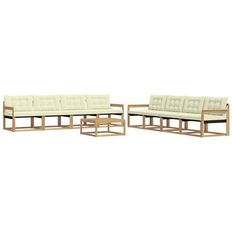 Set di divani da esterno 9 pcs Bianco e Crema 79 x 79 x 37 cm - Foto 1