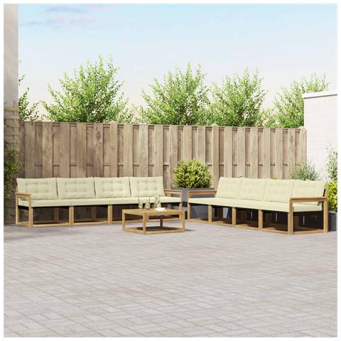 Set di divani da esterno 9 pcs Bianco e Crema 79 x 79 x 37 cm - Foto 2