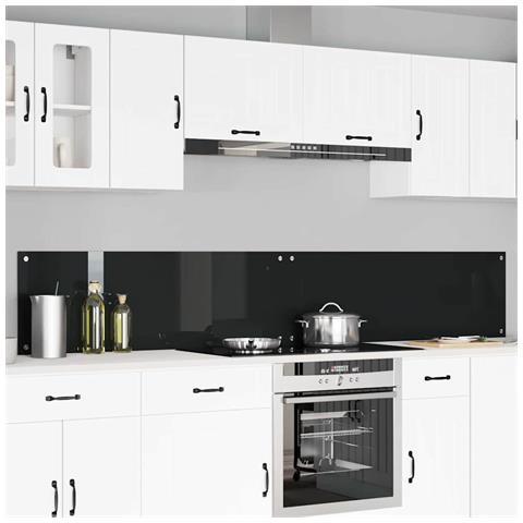 Schienale da cucina 2 pcs Nero 120 x 40 cm vetro temperato - Foto 2