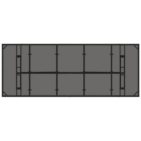 Set da pranzo per esterni 11 pz Nero polyrattan - Foto 2