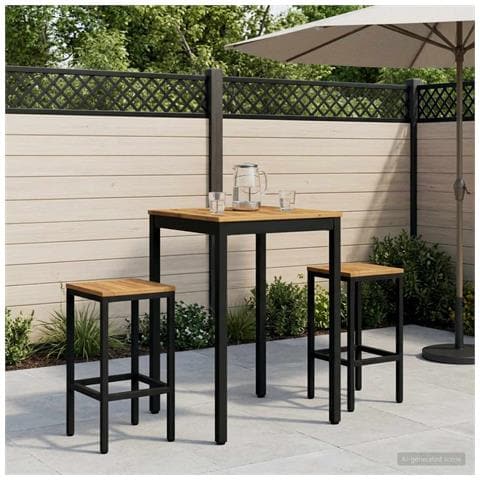 Tavolo Bar da Giardino Bianco e Nero 60 x 60,5 x 105 cm - Foto 2