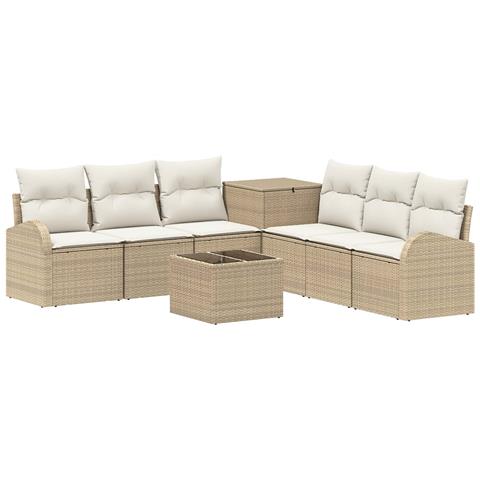 Set di divani 8 pz Beige e Bianco Crema - Foto 1
