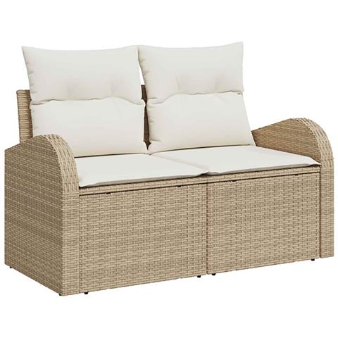 Set di divani 8 pz Beige e Bianco Crema - Foto 2