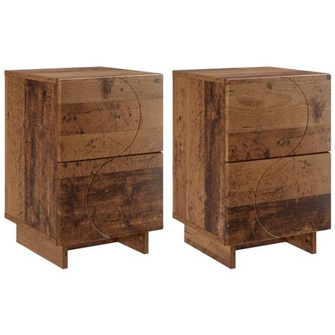 Armadio da Notte 2 pz Legno di quercia 33,5 x 34,5 x 50 cm - Foto 1