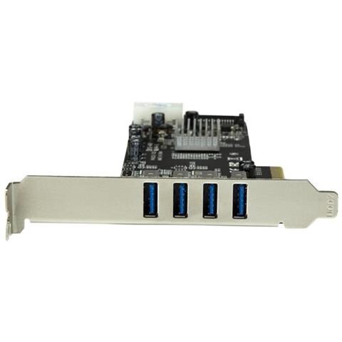 Adattatore scheda SuperSpeed USB 3.0 con 4 porte PCI Express (PCIe) con 2 canali da 5 Gbps dedicati - UASP - Alimentazione SATA / LP4 - Foto 2