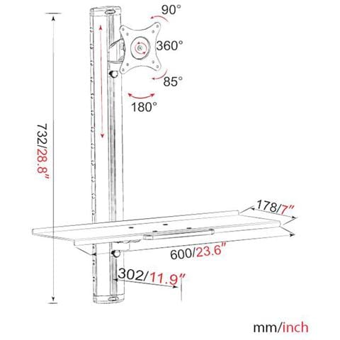 Supporto TV da Parete ICA-PLW 02 15 - 27" Portata Max 8 Kg - Foto 7