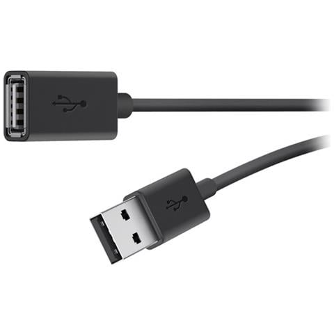 USB 2.0 A M / F 4.8m 4.8m USB A USB A Maschio Femmina Nero cavo USB - Foto 1