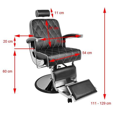 Gabbiano Poltrona Da Barbiere In Similpelle Nera Imperial - Foto 6