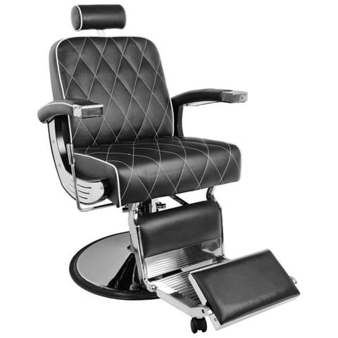 Gabbiano Poltrona Da Barbiere In Similpelle Nera Imperial - Foto 1