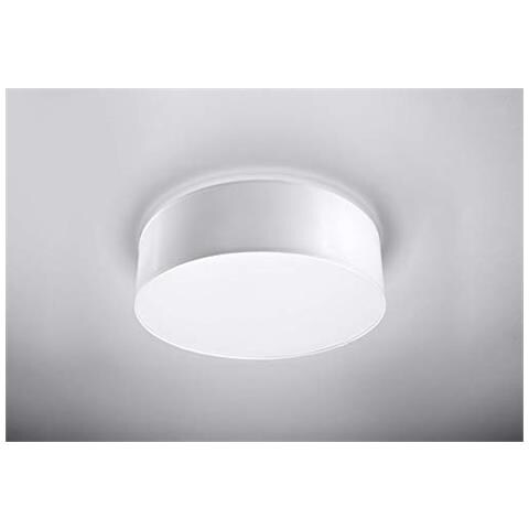Lampada Da Soffitto Rotonda In Pvc, Modello Arena 35 Sl. 0123, 2 Luci Led E-27, Colore: Bianco - Foto 2