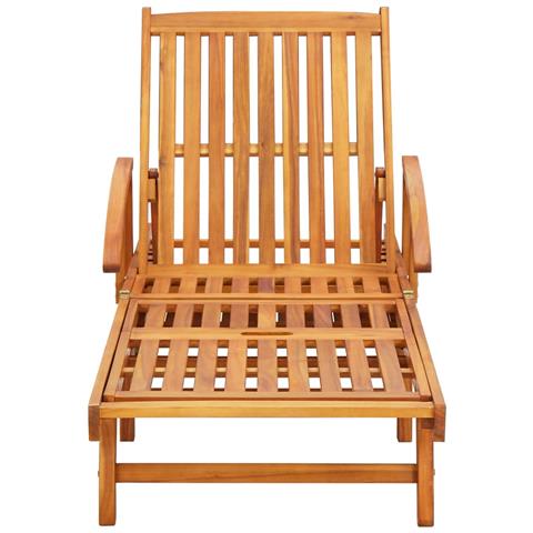 Sdraio 2 pz con Cuscini in Legno Massello di Acacia - Foto 2