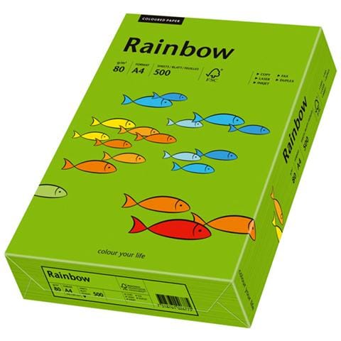 Rainbow A4 500er, A4 (210×297 mm) , Universale, Opaco, Verde, ECF - Foto 1
