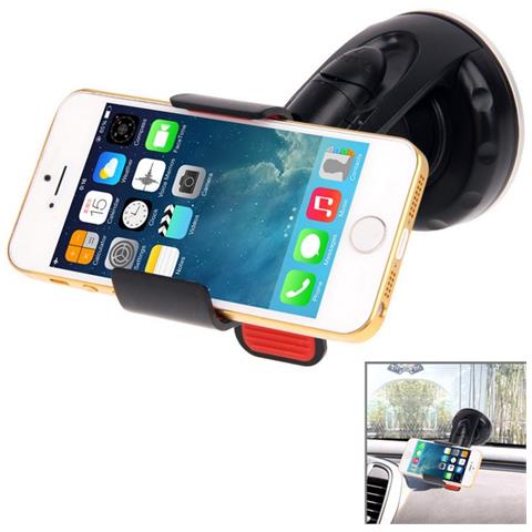 Supporto Car Holder Auto O Universale Stand A Ventosa Da Parabrezza Black-red - Foto 1