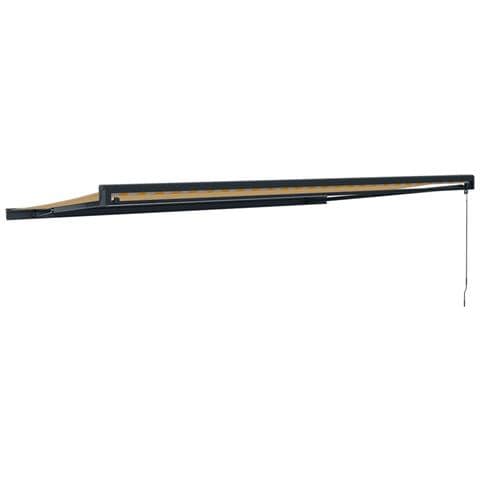 Tenda Sole Retrattile Gialla E Bianca 5x3 M Tessuto E Alluminio - Foto 2