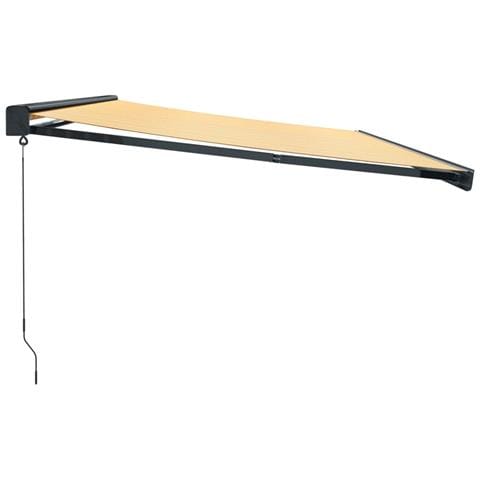 Tenda Sole Retrattile Gialla E Bianca 5x3 M Tessuto E Alluminio - Foto 8