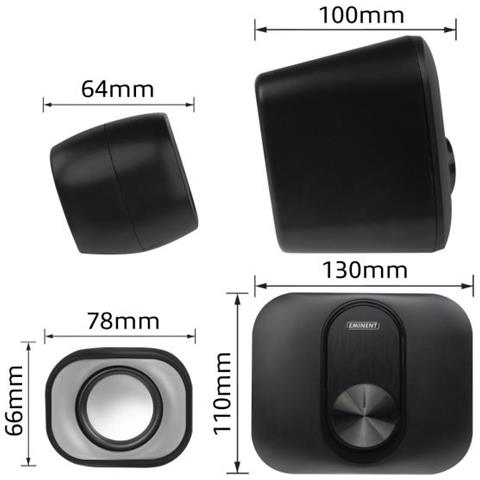 Eminent EM3515 Sset di altoparlanti 11 W PC /PC portatile Nero 2.1 canali 3 W - Foto 3