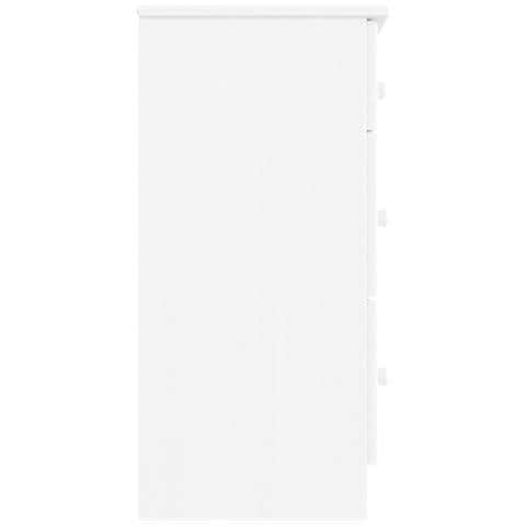 Cassettiera Alta Bianca 112x35x73 Cm In Legno Massello Di Pino - Foto 2