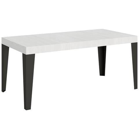 Tavolo Allungabile 90x180/284 Cm Flame Telaio Antracite - Bianco Frassino - Foto 3