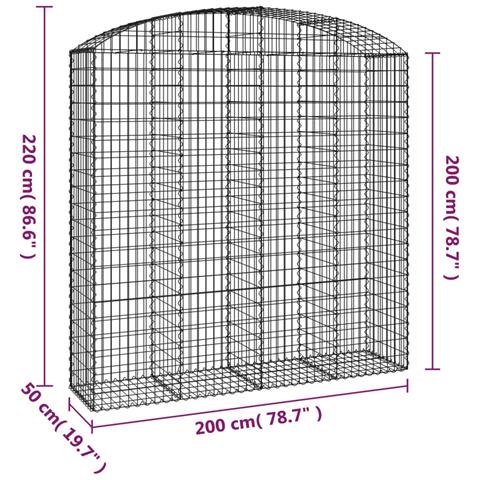 Cesto Gabbione ad Arco 200x50x200/220 cm Ferro Zincato - Foto 4