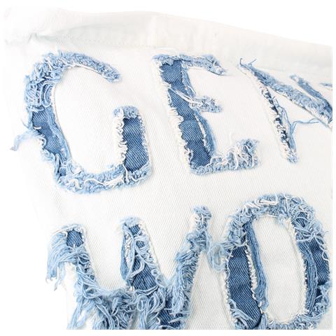 Borsa Tote Bag Gentle Woman In Jeans, Bianco - Foto 4