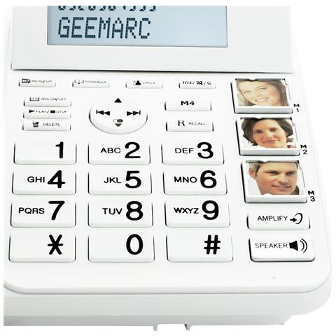Telefono Senior E Cordless Aggiuntivo Amplidect Combi 595 Tasti Foto, Bianco - Foto 2