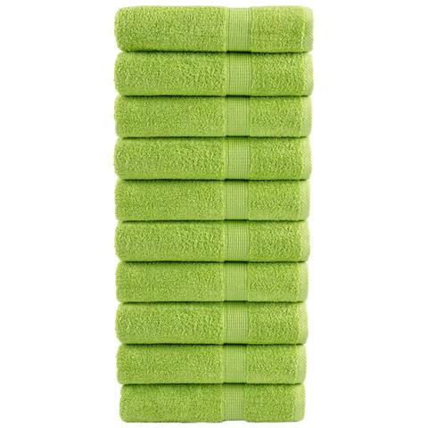 Asciugamani da Bagno SOLUND 10 pz Verdi 100x150cm 600 g /m² - Foto 1