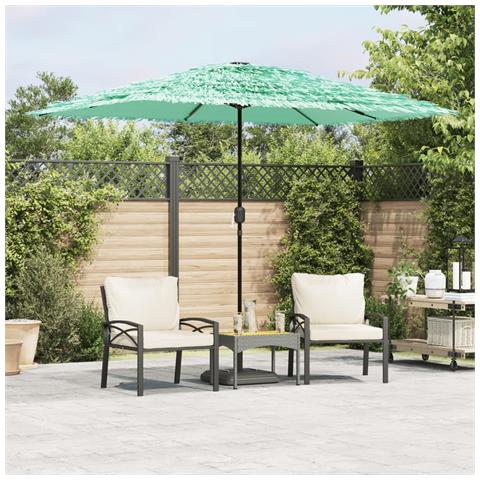 Ombrellone Giardino Con Palo In Acciaio Verde 300x200x250 Cm - Foto 1