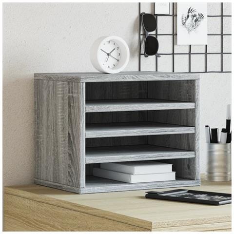 Organizer Scrivania Grigio Sonoma 36x26x29,5 Legno Multistrato - Foto 1