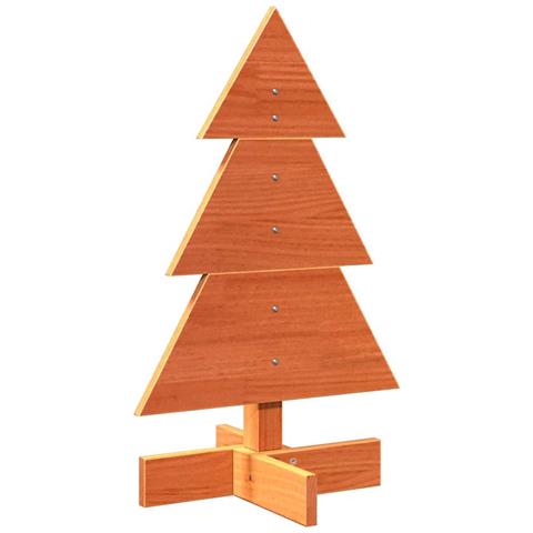 Albero Di Natale Marrone Cera 60 Cm In Legno Massello Di Pino - Foto 2