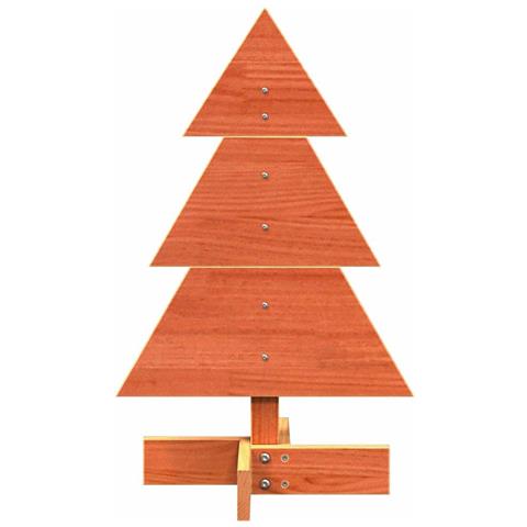 Albero Di Natale Marrone Cera 60 Cm In Legno Massello Di Pino - Foto 3