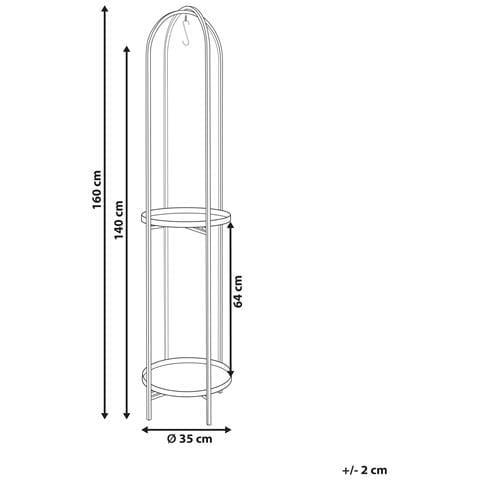 Supporto Per Vasi Tamarix Metallo 35 Cm Nero - Foto 6