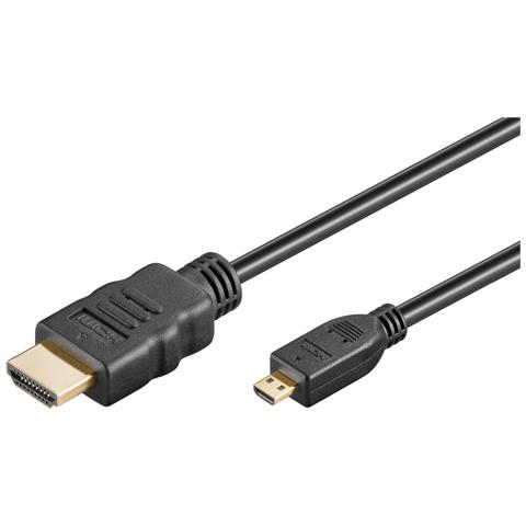 74433 cavo HDMI 2 m HDMI tipo A (Standard) HDMI tipo D (Micro) Nero - Foto 1