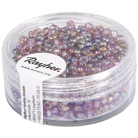 17 Grammi - Perline In Vetro Rotonde Opache Lustrate Foro Ø2,6mm - Colore Lilla Iridescente - Foto 1