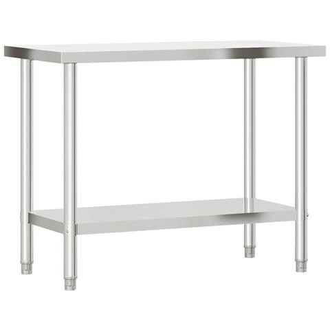 Tavolo Da Lavoro Da Cucina 110x55x85 Cm In Acciaio Inossidabile - Foto 2