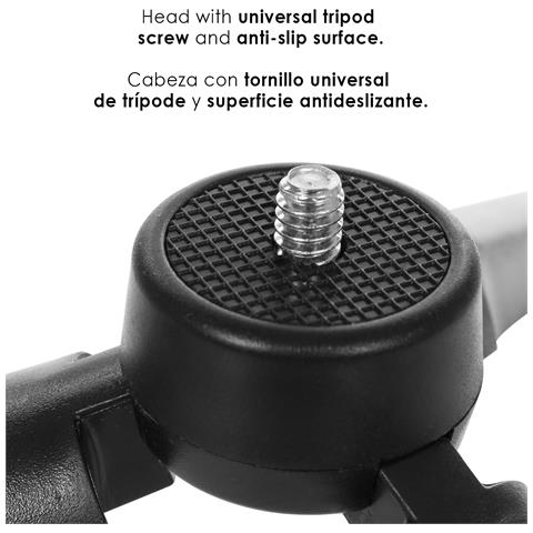 Treppiede Da Tavolo Da 20 Cm Con Filettatura Da 1/4 Di Pollice 0,63 Cm 26x26x9 Cm. Colore Nero - Foto 2