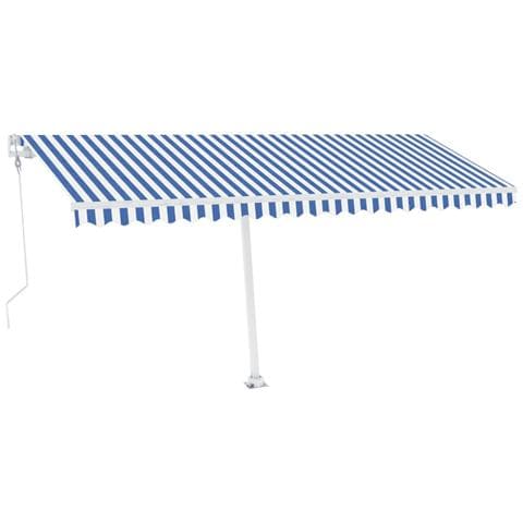 Tenda Automatica Con Sensore Vento E Led 500x300 Cm Blu Bianca - Foto 1