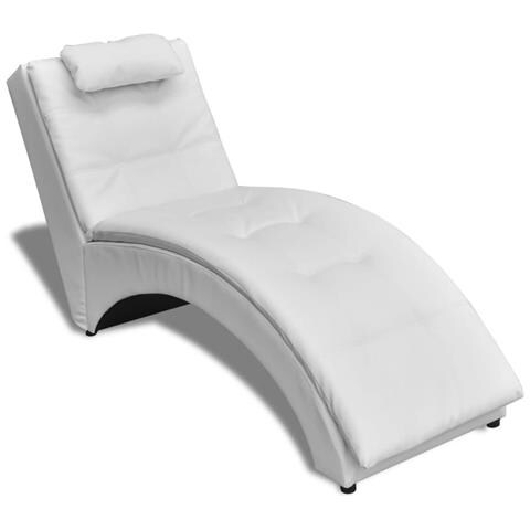 Sedia A Sdraio Con Cuscino Bianca In Similpelle - Foto 2