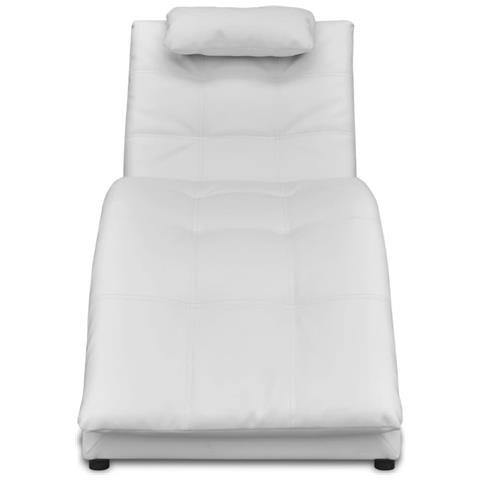 Sedia A Sdraio Con Cuscino Bianca In Similpelle - Foto 1