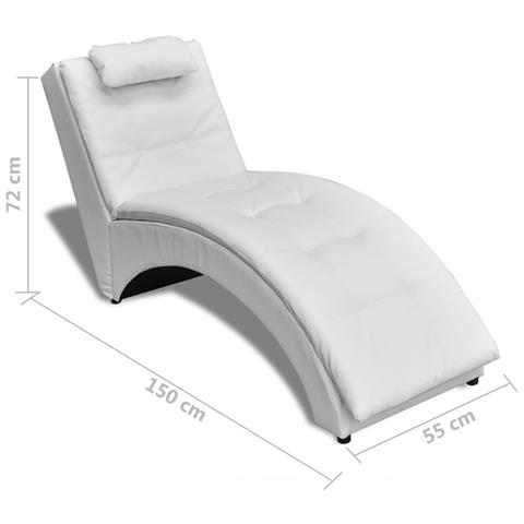 Sedia A Sdraio Con Cuscino Bianca In Similpelle - Foto 6
