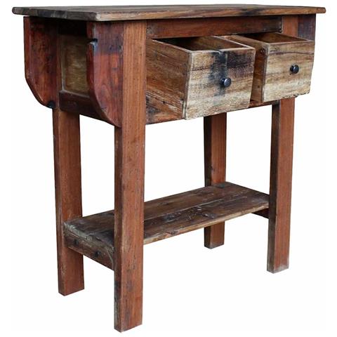 Consolle In Legno Di Recupero Misto 80x35x80 Cm - Foto 2