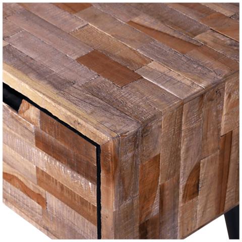 Consolle Tv Con 4 Cassetti In Legno Di Recupero Di Teak - Foto 8