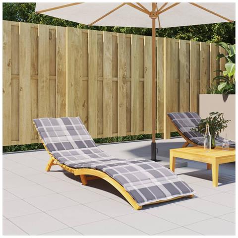 Cuscino Per Lettino A Quadri Grigi 200x60x3 Cm Tessuto Oxford - Foto 8