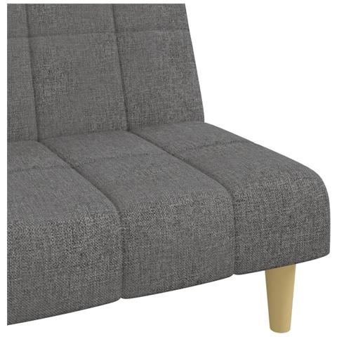 Divano Letto a 2 Posti Grigio Chiaro in Tessuto - Foto 9