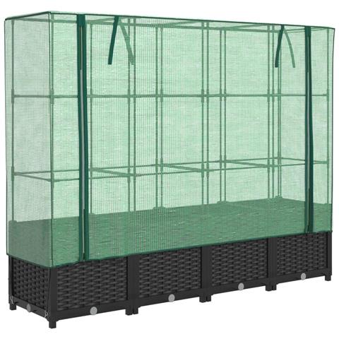 Letto Rialzato con Copertura Serra Effetto Rattan 160x40x138 cm - Foto 1