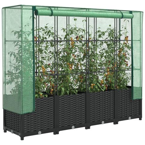 Letto Rialzato con Copertura Serra Effetto Rattan 160x40x138 cm - Foto 2