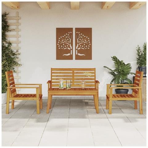 Set Salotto da Giardino 4 pz in Legno Massello di Acacia - Foto 2