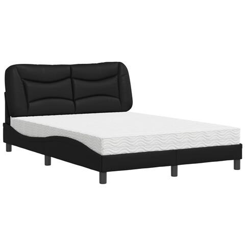 Letto con Materasso Nero 120x200 cm in Similpelle - Foto 1