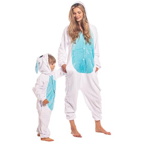 Pigiama Per Bambini Kigurumi Intero Costume Da Coniglio Blu 115-125 - Foto 5
