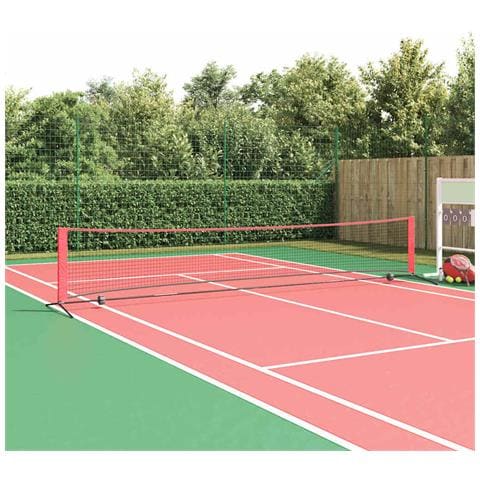 Rete da tennis Nero e rosso 494.5 x 90 x 87 cm Poliestere - Foto 2