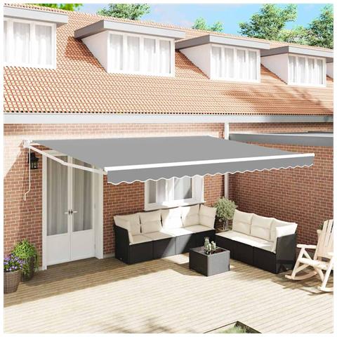 Tenda da Sole Bianco 4 × 3 m Metallo - Foto 2